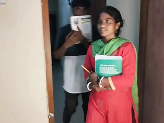 Bangladeshi teacher with school girl leaves to study and gets a 3some with boys and tutor