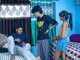 Stepmom's Desi cherry gets plucked & deepthroats along the same lines as a pro by her 2 hot stepdads in a homemade video
