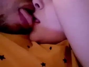 Carlahott waits relentlessly for her step-dad to return & smooches him in her pj's