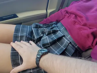 Petitexxgirl gets picked up with an increment of groped in influence a rear for her busty tits with an increment of tight skirt
